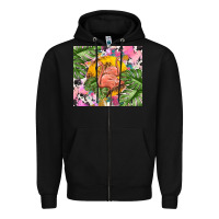 Black flamingo with leopard Zipper Hoodie - TumblerDesignByShophia