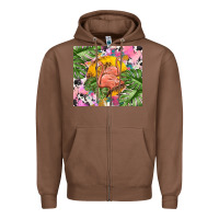 Chestnut flamingo with leopard Zipper Hoodie - TumblerDesignByShophia