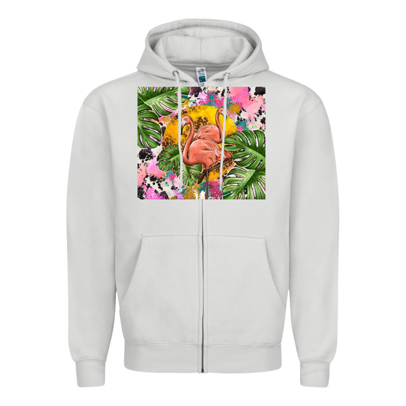 Flamingo With Leopard Zipper Hoodie by TumblerDesignByShophia | Teevron