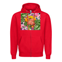 Red flamingo with leopard Zipper Hoodie - TumblerDesignByShophia
