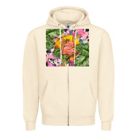 Sandshell flamingo with leopard Zipper Hoodie - TumblerDesignByShophia