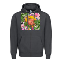 Smoke flamingo with leopard Zipper Hoodie - TumblerDesignByShophia