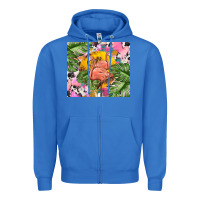 True Royal flamingo with leopard Zipper Hoodie - TumblerDesignByShophia