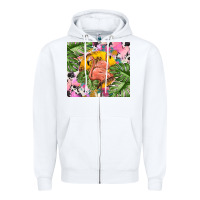 White flamingo with leopard Zipper Hoodie - TumblerDesignByShophia