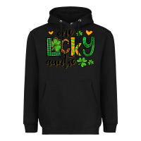 Black One lucky auntie St. Patrick's Heavyweight Hoodie - OliviaCreatesArt