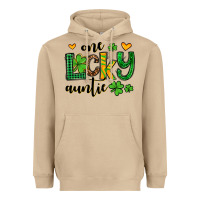 Mushroom One lucky auntie St. Patrick's Heavyweight Hoodie - OliviaCreatesArt