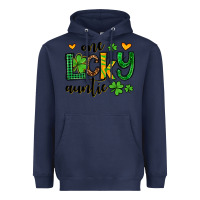 Navy One lucky auntie St. Patrick's Heavyweight Hoodie - OliviaCreatesArt