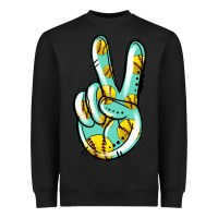 Black softball peace sign Heavyweight Sweatshirt - Jasminsmagicworld