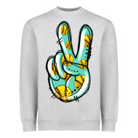 Heather Grey softball peace sign Heavyweight Sweatshirt - Jasminsmagicworld