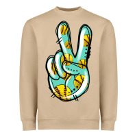 Mushroom softball peace sign Heavyweight Sweatshirt - Jasminsmagicworld