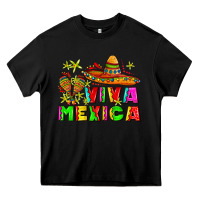 Black viva mexica Heavy Core Tee - AdoDesignShop