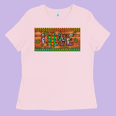 Love Autism Awareness License Plate Ladies Tee Designed By Artiststas