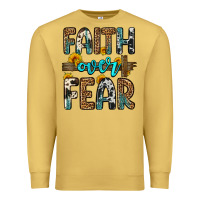 Antique Gold faith over fear Premium Sweatshirt - OliviaCreatesArt