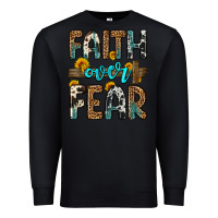 Black faith over fear Premium Sweatshirt - OliviaCreatesArt