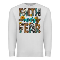 Dove Grey faith over fear Premium Sweatshirt - OliviaCreatesArt