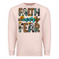 Pale Pink faith over fear Premium Sweatshirt - OliviaCreatesArt