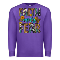 Purple faith over fear Premium Sweatshirt - OliviaCreatesArt