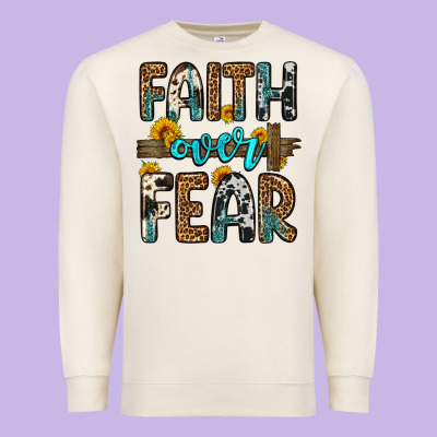 Faith Over Fear Premium Sweatshirt Designed By Oliviacreatesart