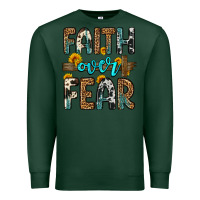 Sports Green faith over fear Premium Sweatshirt - OliviaCreatesArt