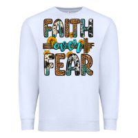 White faith over fear Premium Sweatshirt - OliviaCreatesArt