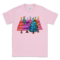 Bubblegum Pink christmas trees and lights Classic Tee - MaliasSmallBusiness