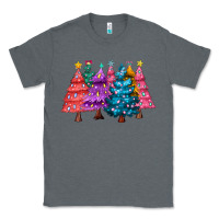 Charcoal Heather christmas trees and lights Classic Tee - MaliasSmallBusiness