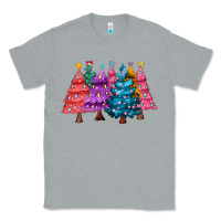 Heather Grey christmas trees and lights Classic Tee - MaliasSmallBusiness