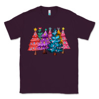 Plum christmas trees and lights Classic Tee - MaliasSmallBusiness