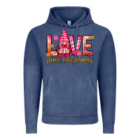 Vintage Denim love pink christmas gnome Vintage Hoodie - NancyCooperArtShop
