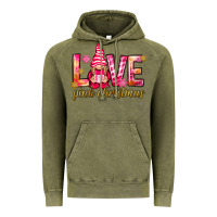 Vintage Olive love pink christmas gnome Vintage Hoodie - NancyCooperArtShop