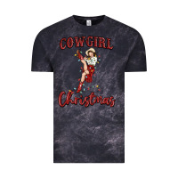 Cloud Black cowgirl christmas Vintage Tee - MaliasSmallBusiness