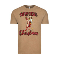 Vintage Coffee cowgirl christmas Vintage Tee - MaliasSmallBusiness