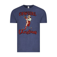 Vintage Denim cowgirl christmas Vintage Tee - MaliasSmallBusiness