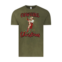 Vintage Olive cowgirl christmas Vintage Tee - MaliasSmallBusiness