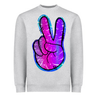 Heather Grey Mermaid Peace Sign Heavyweight Sweatshirt - Jasminsmagicworld