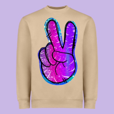 Mermaid Peace Sign Heavyweight Sweatshirt Designed By Jasminsmagicworld