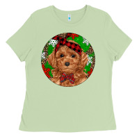 Matcha Christmas Toy Poodle Ladies Tee - RanaPortraitStore