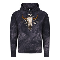 Cloud Black bull skull with aztec Vintage Hoodie - MaliasSmallBusiness
