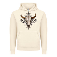 Vintage Artic bull skull with aztec Vintage Hoodie - MaliasSmallBusiness