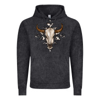 Vintage Black bull skull with aztec Vintage Hoodie - MaliasSmallBusiness