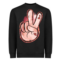Black Floral Argyle Peace Sign Heavyweight Sweatshirt - Jasminsmagicworld