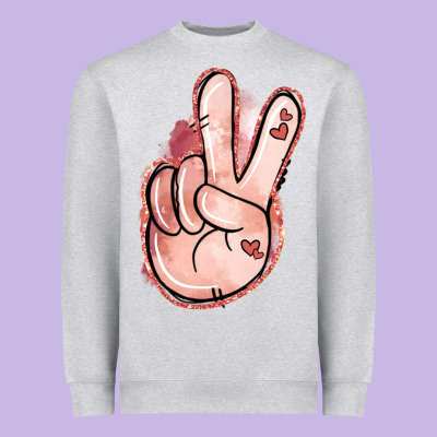 Floral Argyle Peace Sign Heavyweight Sweatshirt Designed By Jasminsmagicworld