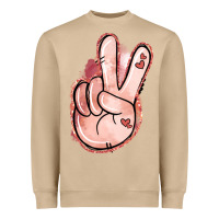 Mushroom Floral Argyle Peace Sign Heavyweight Sweatshirt - Jasminsmagicworld