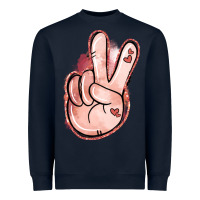 Navy Floral Argyle Peace Sign Heavyweight Sweatshirt - Jasminsmagicworld
