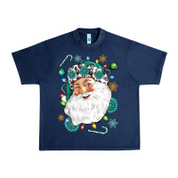 Navy Western Santa Christmas Urban Heavy Tee - NancyCooperArtShop