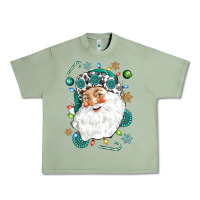 Oil Green Western Santa Christmas Urban Heavy Tee - NancyCooperArtShop