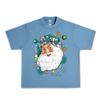 Pebble Blue Western Santa Christmas Urban Heavy Tee - NancyCooperArtShop