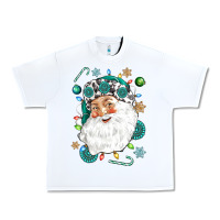 White Western Santa Christmas Urban Heavy Tee - NancyCooperArtShop