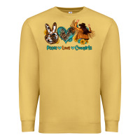 Antique Gold peace love cowgirls Premium Sweatshirt - OliviaCreatesArt