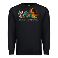 Black peace love cowgirls Premium Sweatshirt - OliviaCreatesArt